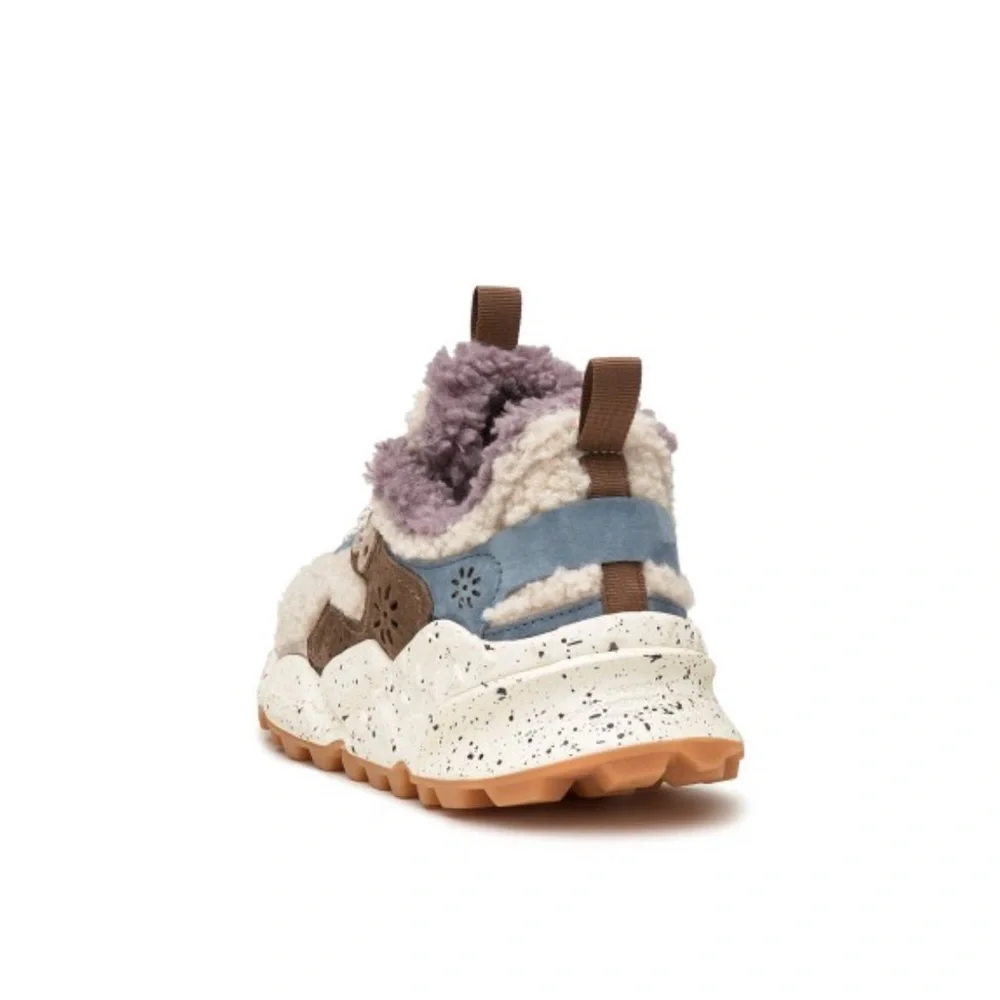 Flower Mountain KOTETSU Shearling and Suede Sneakers in Dove grey-Beige - Picture 5 of 16